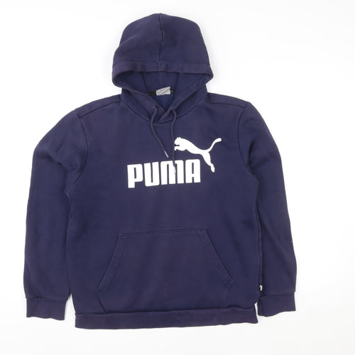 Puma Womens Navy Blue Pullover Hoodie Small Hooded Sweatshirt
