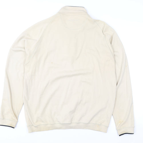 Bobby Jones Women Beige 1/2 Zip Pullover Sweatshirt Size M Pima Cotton