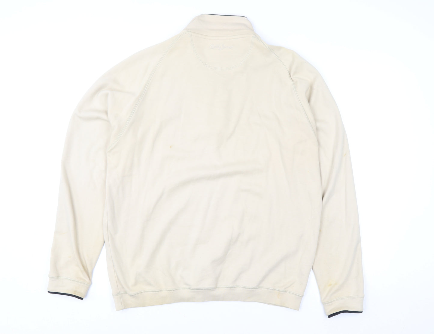 Bobby Jones Women Beige 1/2 Zip Pullover Sweatshirt Size M Pima Cotton