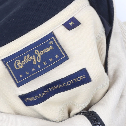 Bobby Jones Women Beige 1/2 Zip Pullover Sweatshirt Size M Pima Cotton