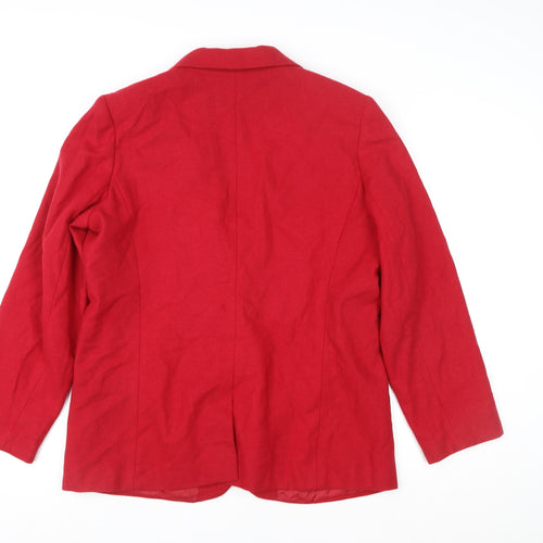 Sag Harbor Women's Red Wool Single-Breasted Blazer Size 12