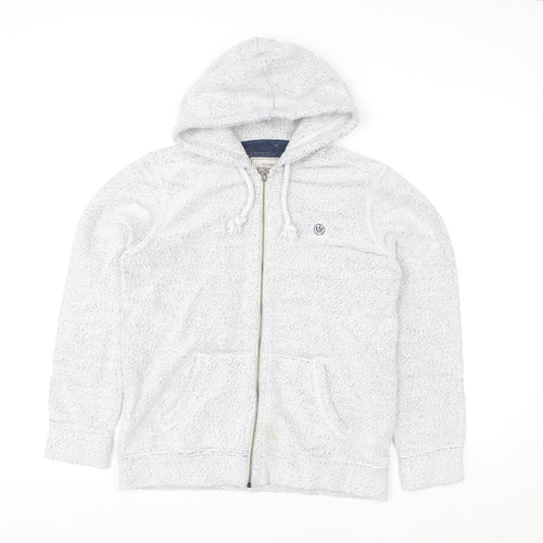 Fat Face Women Grey Knit Zip Hoodie Jacket Size S Hooded Casual