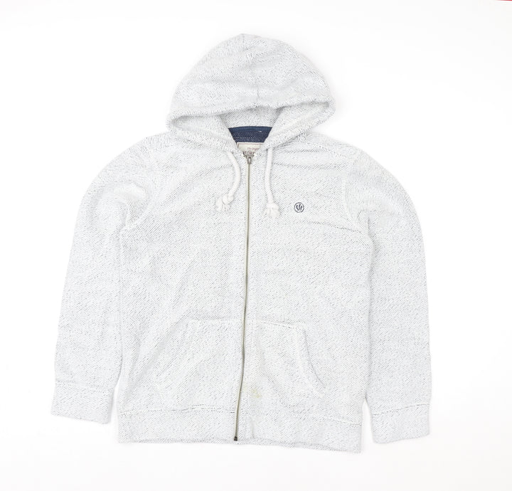 Fat Face Women Grey Knit Zip Hoodie Jacket Size S Hooded Casual