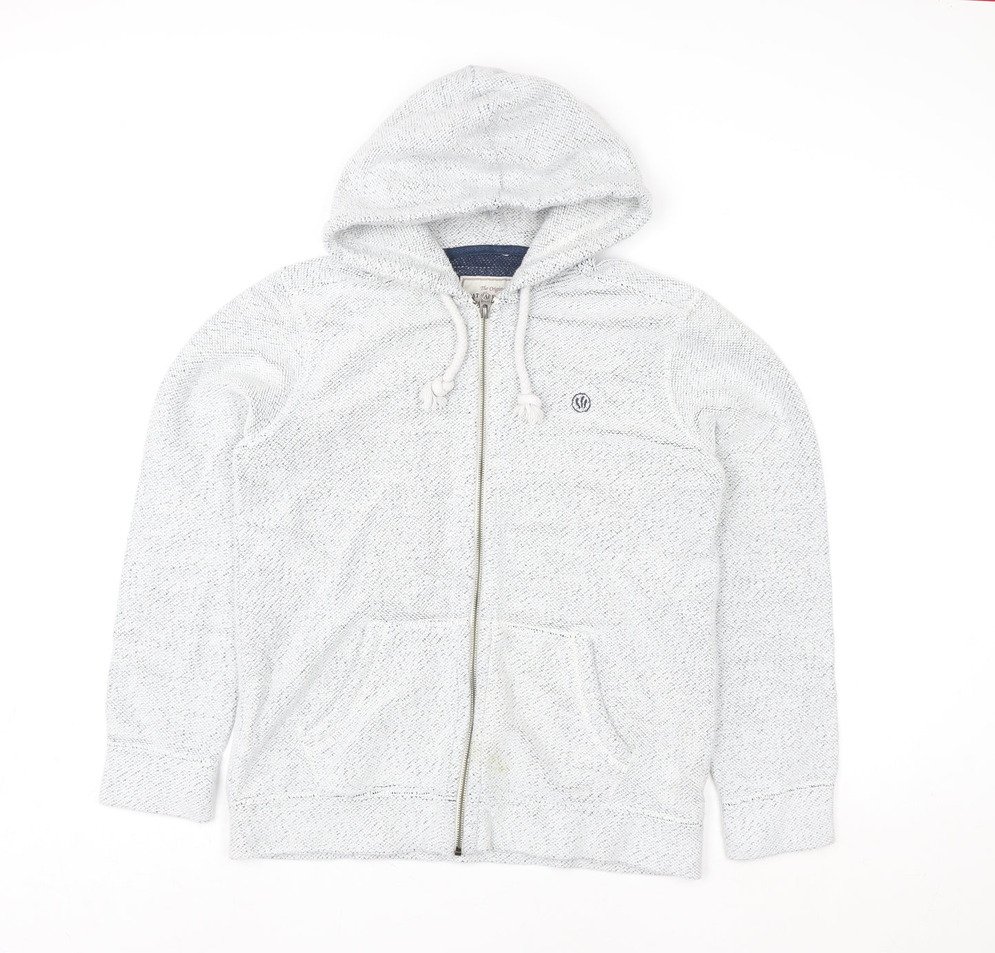 Fat Face Women Grey Knit Zip Hoodie Jacket Size S Hooded Casual