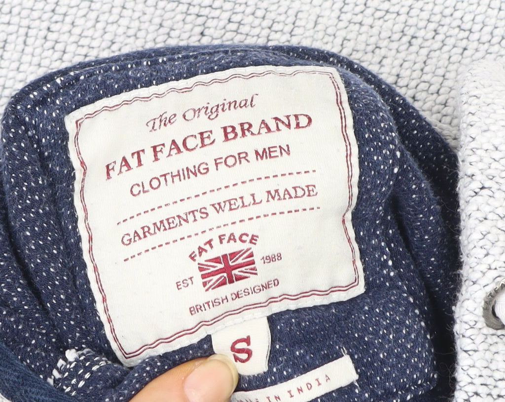 Fat Face Women Grey Knit Zip Hoodie Jacket Size S Hooded Casual