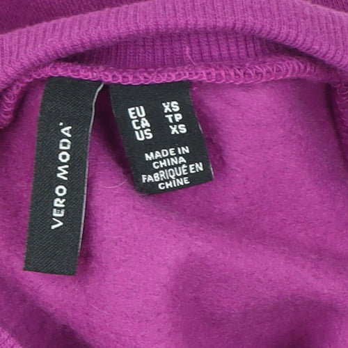 Vero Moda Womens Purple XS Long Sleeve Crew Neck Sweatshirt
