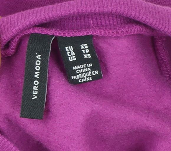 Vero Moda Womens Purple XS Long Sleeve Crew Neck Sweatshirt