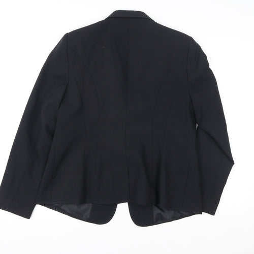 Peacocks Womens Black Blazer Jacket Size 16 Tailored Single Button