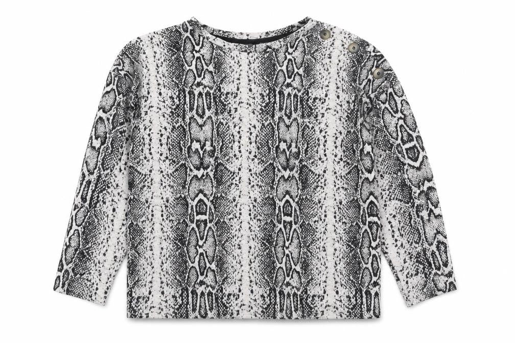 M&Co Women's Grey Animal Print Long Sleeve Jersey Blouse Size 14