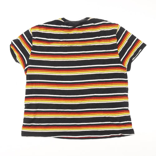 Tommy Jeans Men's Multicoloured Striped XL Cotton T-Shirt