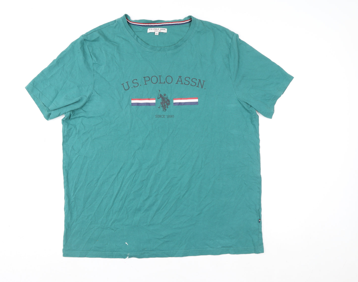 U.S. Polo Assn. Men's Green XXL Crew Neck Short Sleeve Cotton T-Shirt