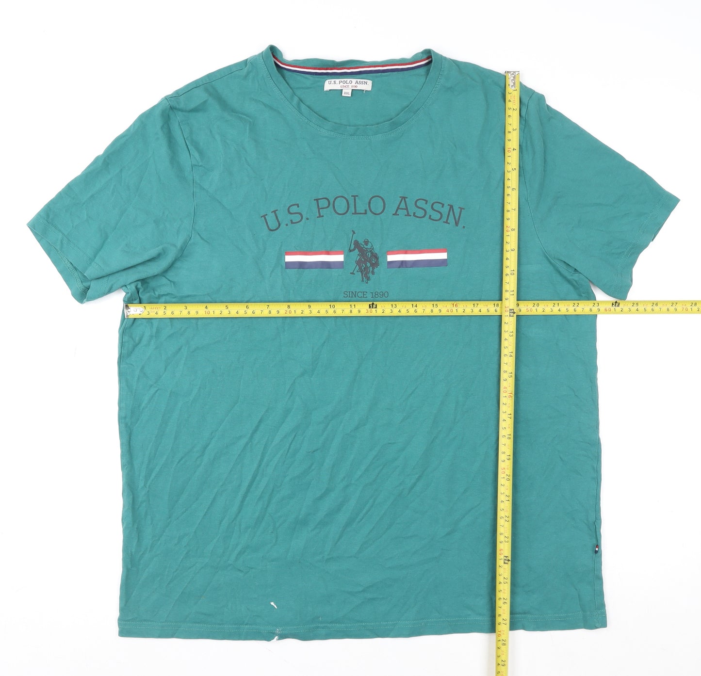 U.S. Polo Assn. Men's Green XXL Crew Neck Short Sleeve Cotton T-Shirt