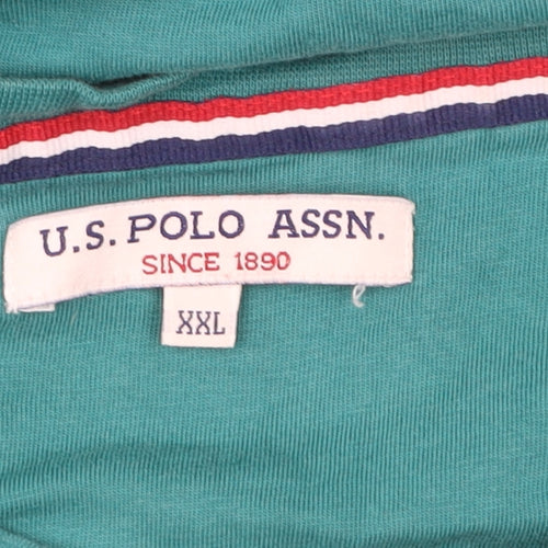 U.S. Polo Assn. Men's Green XXL Crew Neck Short Sleeve Cotton T-Shirt