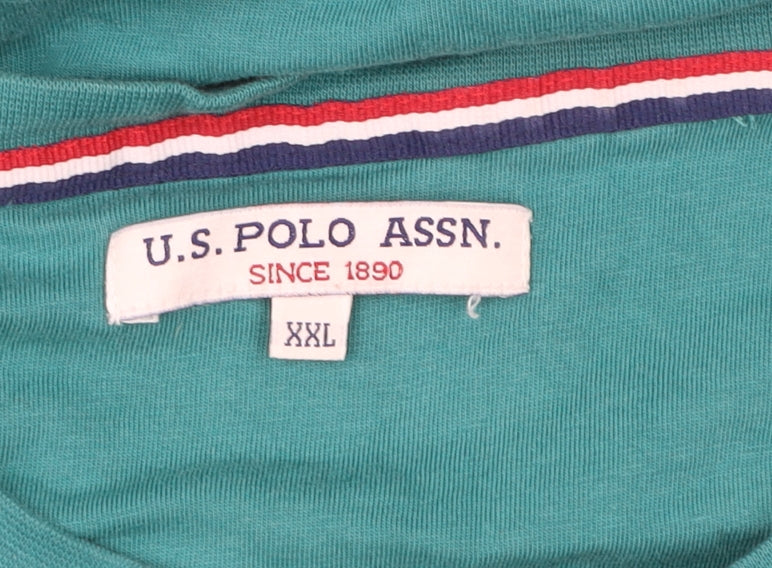 U.S. Polo Assn. Men's Green XXL Crew Neck Short Sleeve Cotton T-Shirt
