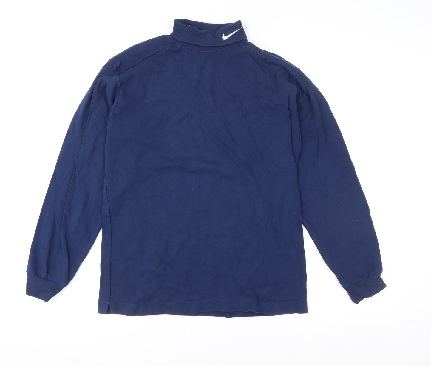 Nike Men's Blue XL High Neck Cotton Sports Sweatshirt