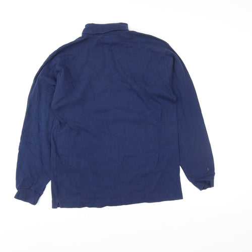 Nike Men's Blue XL High Neck Cotton Sports Sweatshirt