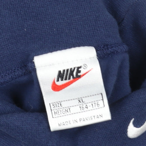 Nike Men's Blue XL High Neck Cotton Sports Sweatshirt