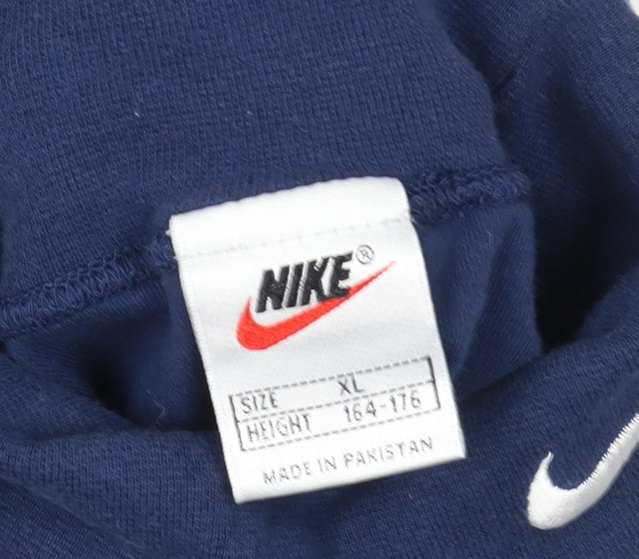 Nike Men's Blue XL High Neck Cotton Sports Sweatshirt