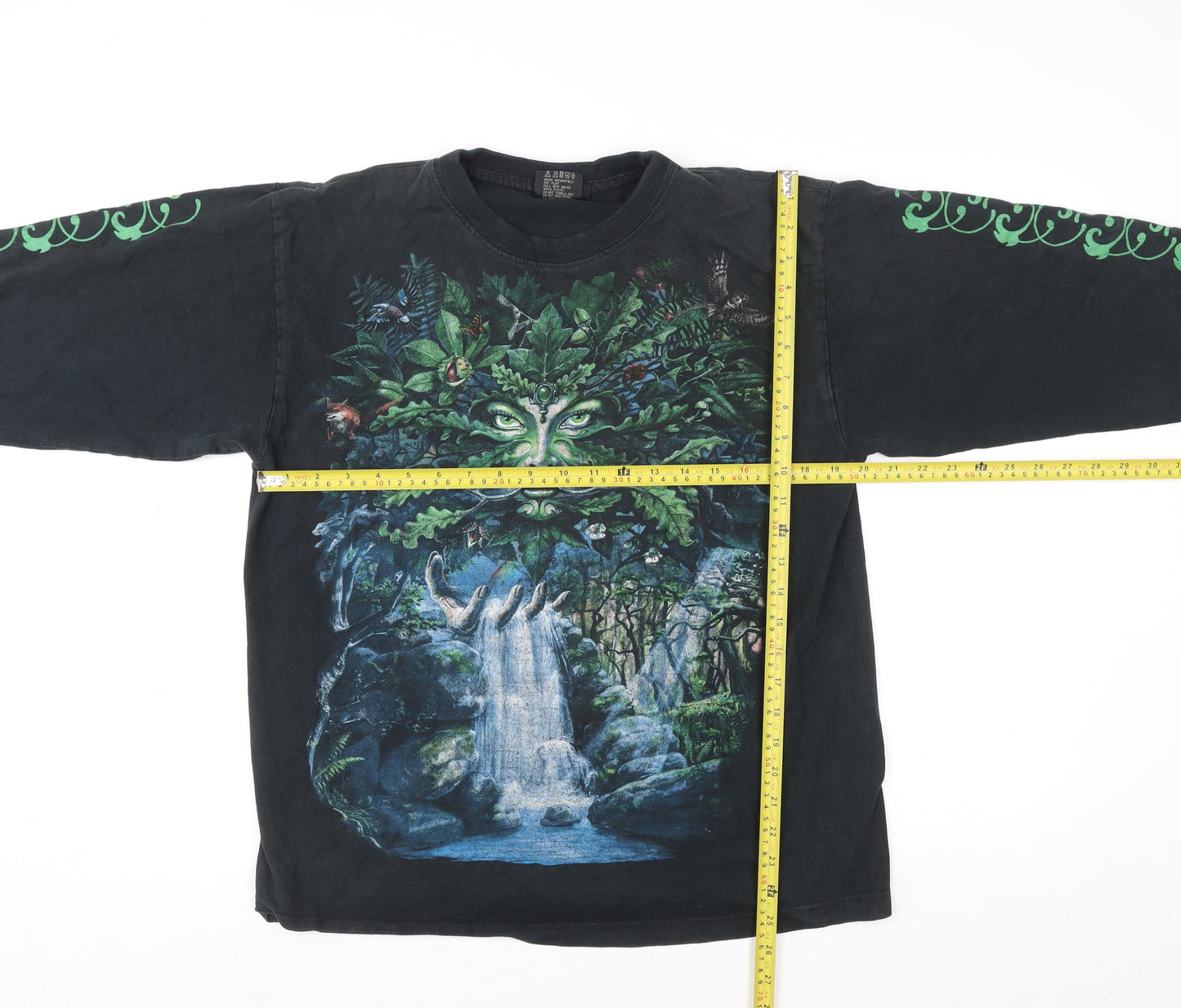 Spiral Women’s Black Gothic Nature Long Sleeve Graphic T-Shirt Size L