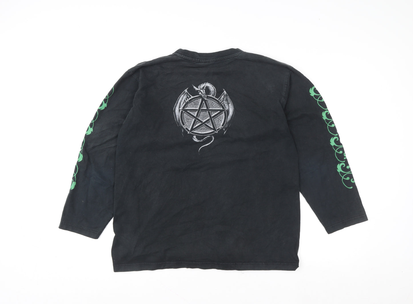 Spiral Women’s Black Gothic Nature Long Sleeve Graphic T-Shirt Size L