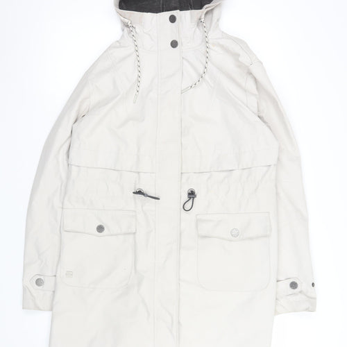 Gina Benotti Women's Ivory Long Hooded Parka Coat Size 14