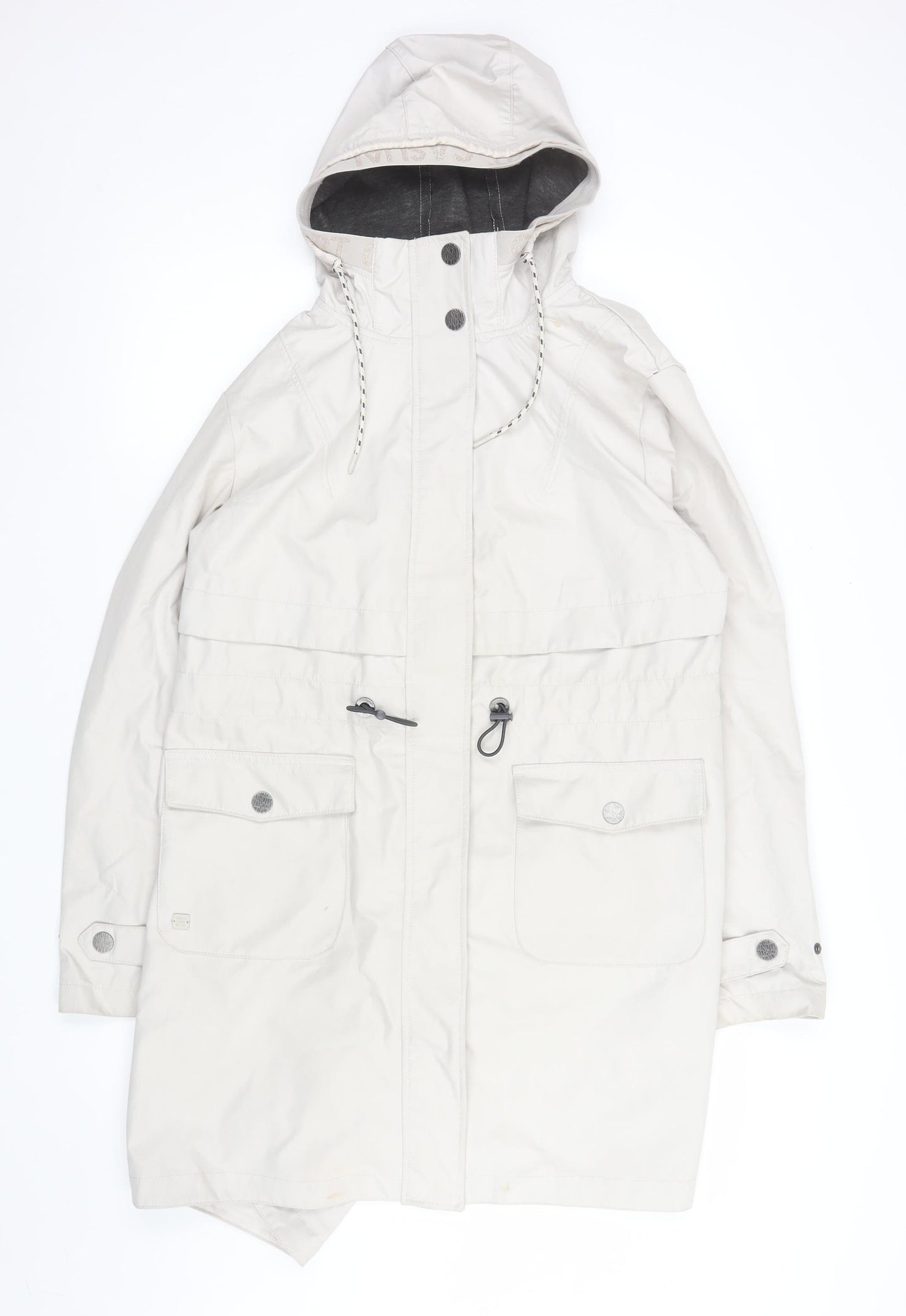 Gina Benotti Women's Ivory Long Hooded Parka Coat Size 14