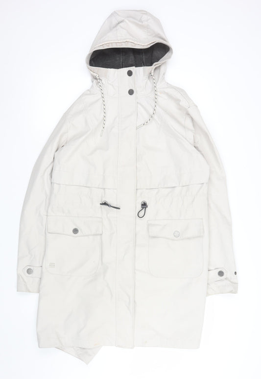 Gina Benotti Women's Ivory Long Hooded Parka Coat Size 14