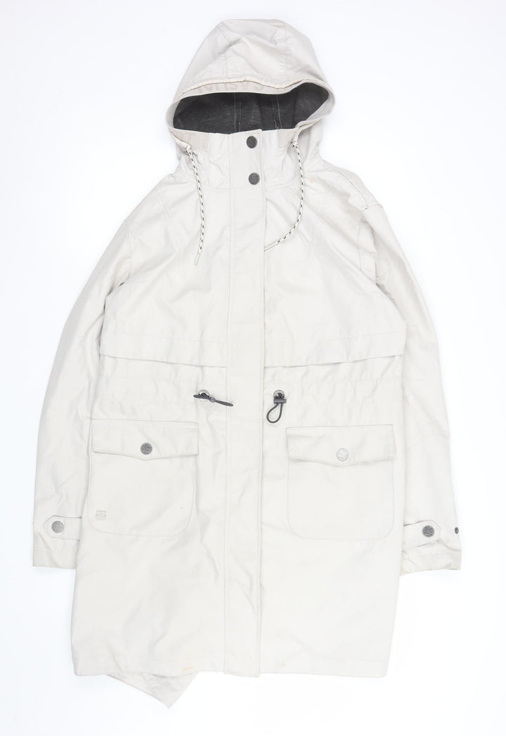 Gina Benotti Women's Ivory Long Hooded Parka Coat Size 14