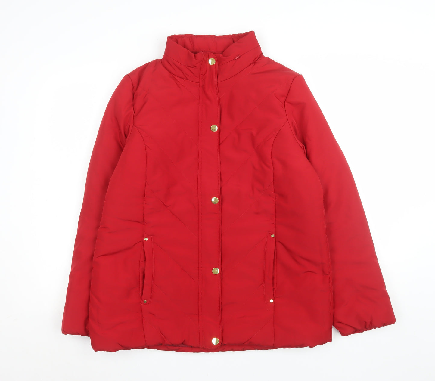 Isle Essentials Womens Red Size 14 Puffer Jacket Winter Coat