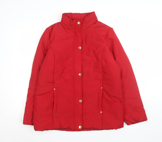 Isle Essentials Womens Red Size 14 Puffer Jacket Winter Coat