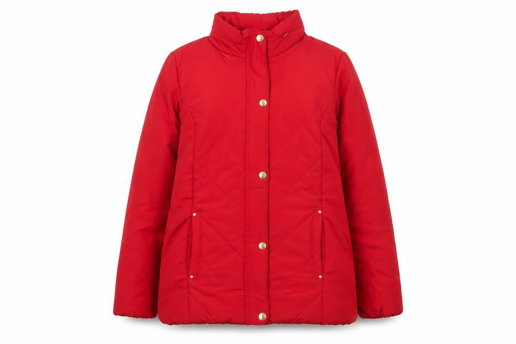 Isle Essentials Womens Red Size 14 Puffer Jacket Winter Coat