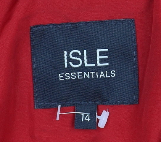 Isle Essentials Womens Red Size 14 Puffer Jacket Winter Coat