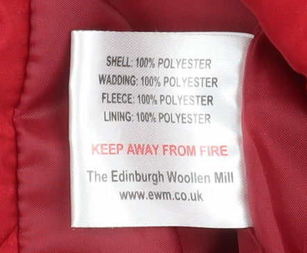 Isle Essentials Womens Red Size 14 Puffer Jacket Winter Coat