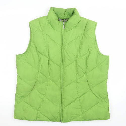 Marks and Spencer Women Green Quilted Puffer Waistcoat Size 12