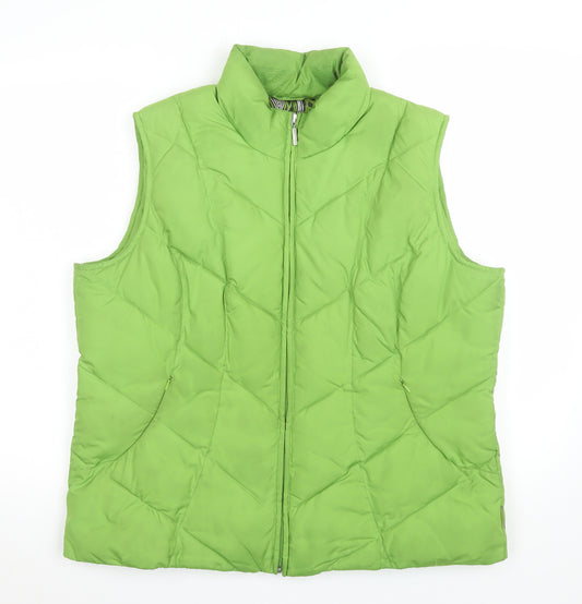 Marks and Spencer Women Green Quilted Puffer Waistcoat Size 12