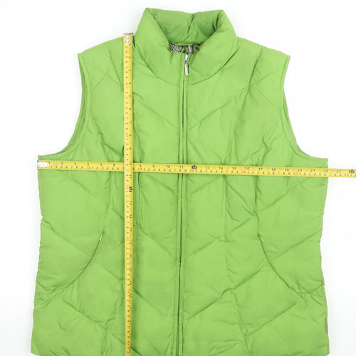 Marks and Spencer Women Green Quilted Puffer Waistcoat Size 12