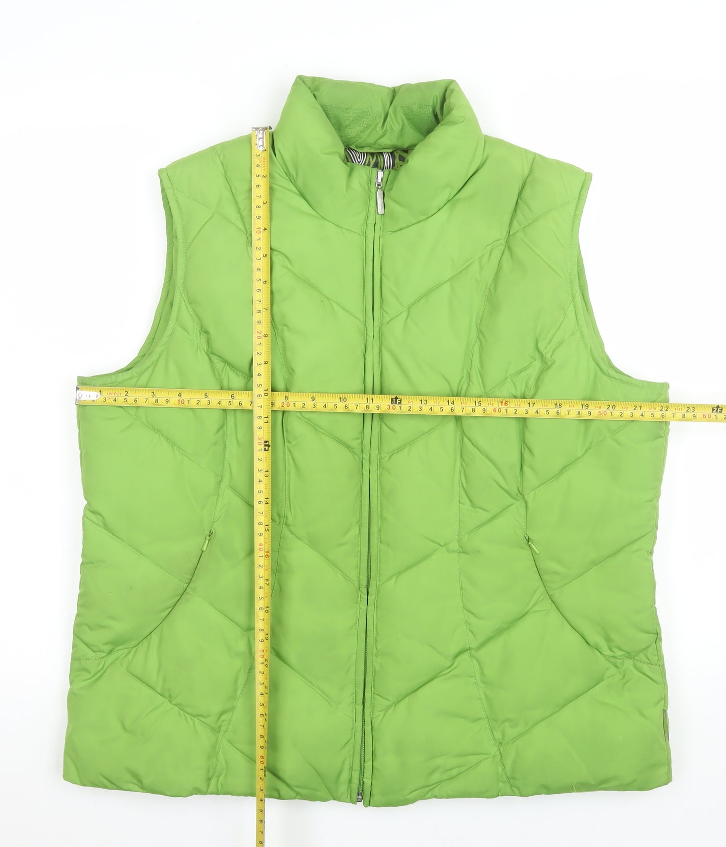 Marks and Spencer Women Green Quilted Puffer Waistcoat Size 12