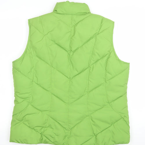 Marks and Spencer Women Green Quilted Puffer Waistcoat Size 12