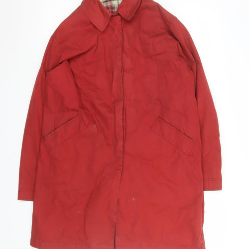 Next Men's Red Cotton Waterproof Rain Coat Small Classic Fit