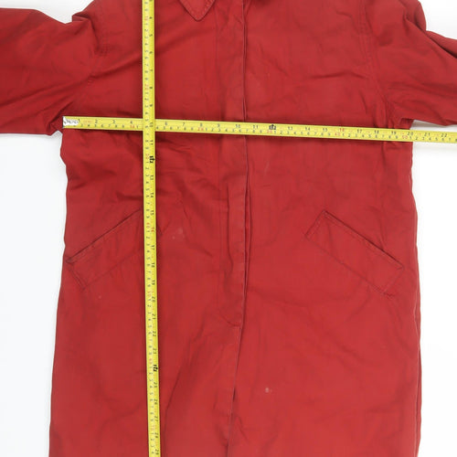 Next Men's Red Cotton Waterproof Rain Coat Small Classic Fit
