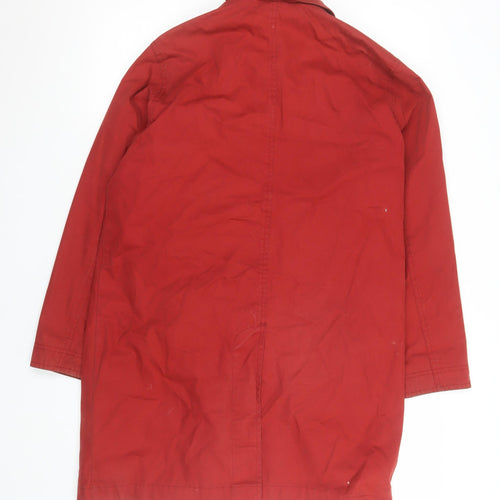 Next Men's Red Cotton Waterproof Rain Coat Small Classic Fit