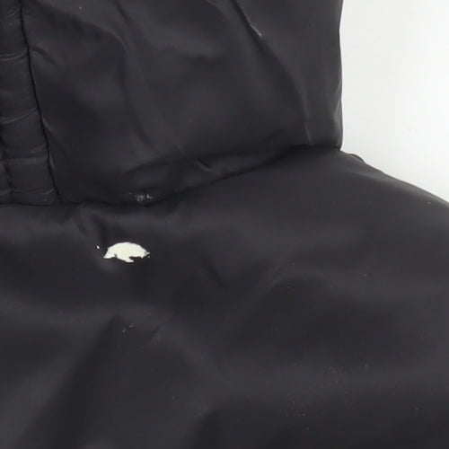 Geographical Norway Girls Black Hooded Puffer Coat 6 Years Winter Jacket