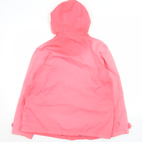 Joules Women’s Pink Waterproof Hooded Rain Coat Jacket Size 14