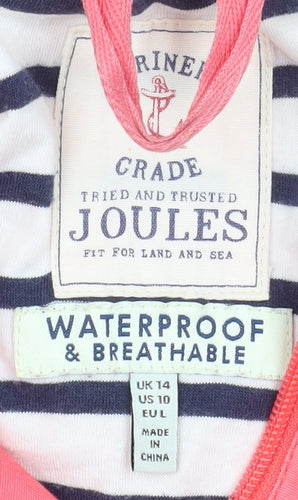 Joules Women’s Pink Waterproof Hooded Rain Coat Jacket Size 14