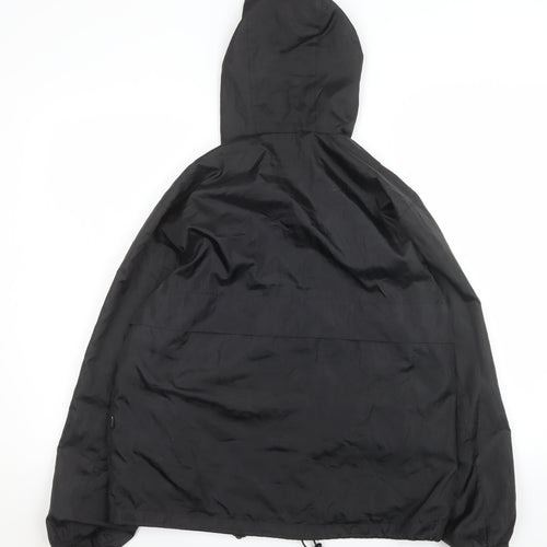 NX Sport Men's Black Hooded Windbreaker Jacket Size M Lightweight Zip-Up