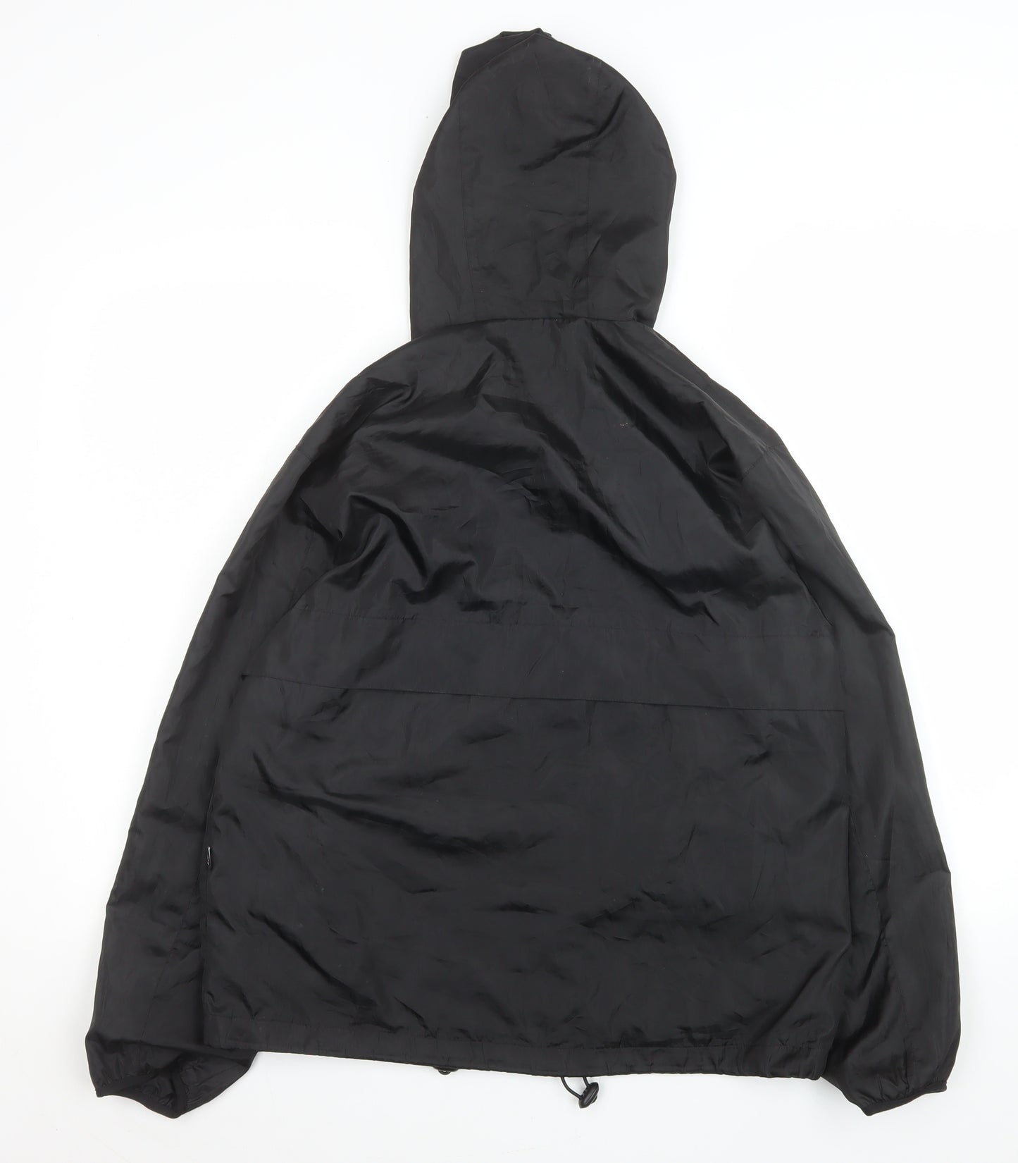 NX Sport Men's Black Hooded Windbreaker Jacket Size M Lightweight Zip-Up