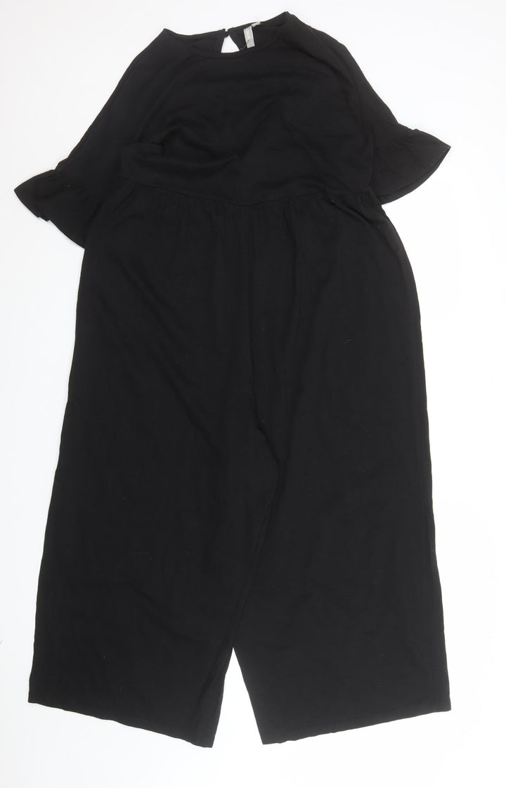 ASOS Women’s Black Short Sleeve Wide-Leg Jumpsuit Size 10