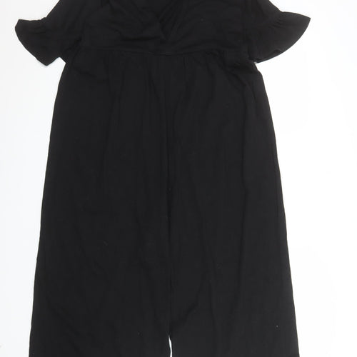ASOS Women’s Black Short Sleeve Wide-Leg Jumpsuit Size 10
