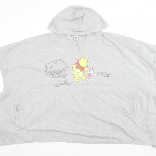 Avon Women Grey Winnie the Pooh Hooded Poncho Sweatshirt UK 6-12