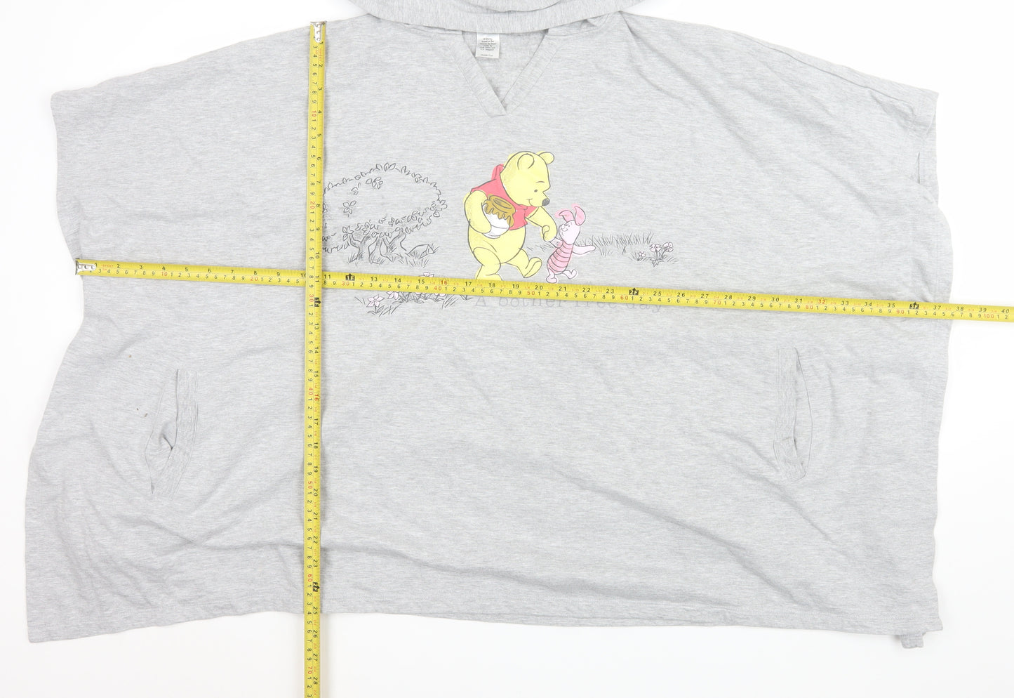 Avon Women Grey Winnie the Pooh Hooded Poncho Sweatshirt UK 6-12